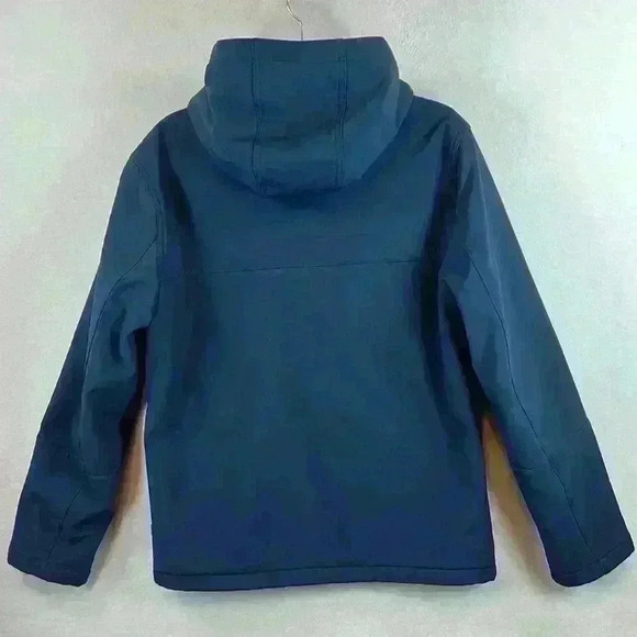 Levi's Men's Hooded Jacket Small Navy Blue Sherpa Lined Hood Quilted Lining - Picture 2 of 12